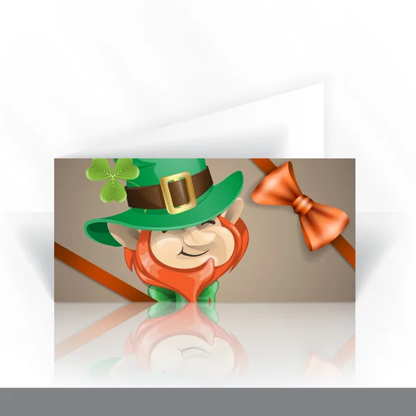 St Patrick's Day Leprechaun Face. — Stock Vector