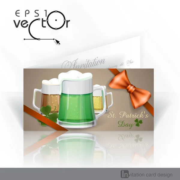 Taza de cerveza verde para el día de San Patricio . — Vector de stock