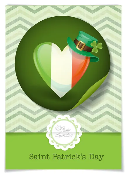 Ιρλανδική σημαία σε σχήμα καρδιάς. — Διανυσματικό Αρχείο