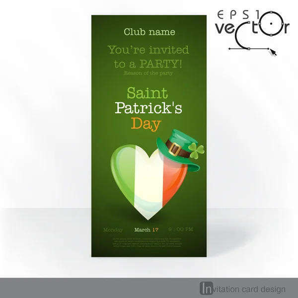 Bir kalp şeklinde İrlanda bayrağı — Stok Vektör