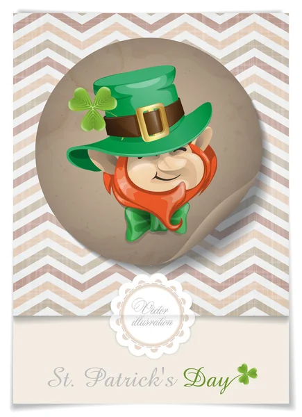 St Patricks day leprechaun ansikte. — Stock vektor