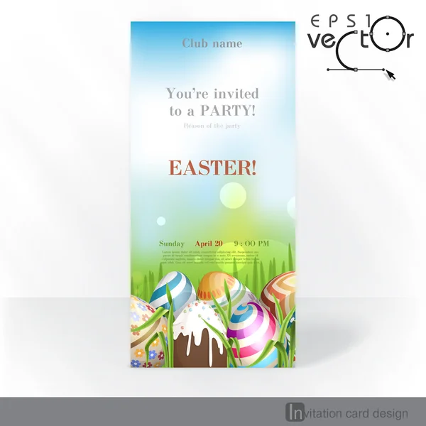 Fondo de Pascua con huevos en hierba . — Archivo Imágenes Vectoriales