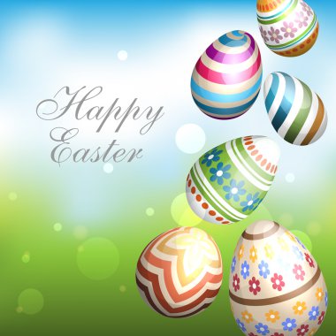 çim yumurtalı Paskalya arka plan.