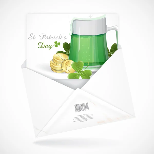 聖パトリックの日のための緑のビールのジョッキ. — ストックベクタ