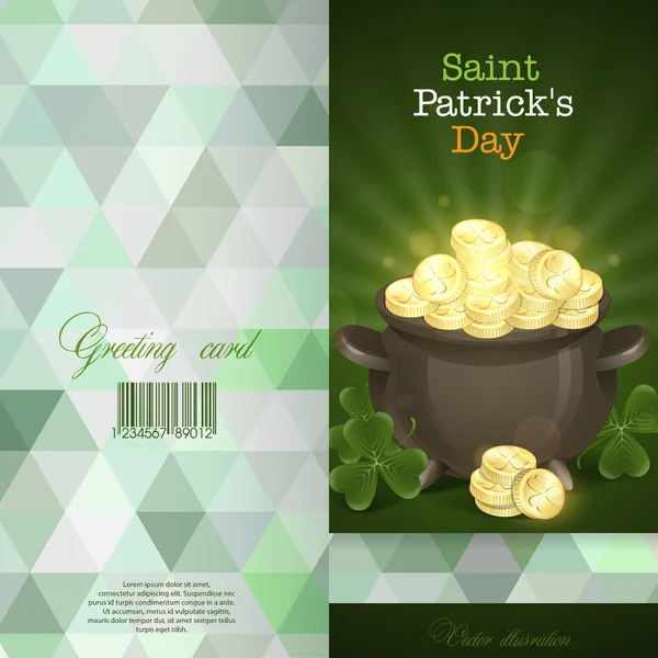 St. patrick's day. kruka med guld. — Stock vektor
