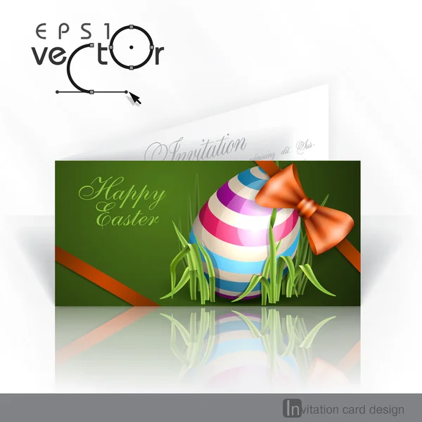 Fondo de Pascua con huevos en hierba . — Vector de stock