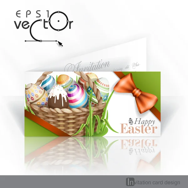 Fondo de Pascua con una cesta — Vector de stock