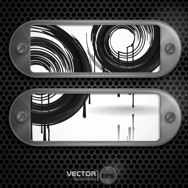 Marco metálico con tornillos — Vector de stock