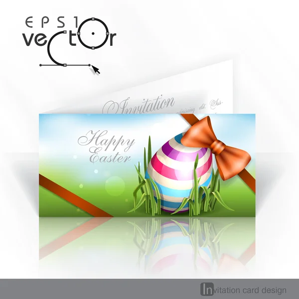 Fond de Pâques avec des œufs dans l'herbe . — Image vectorielle