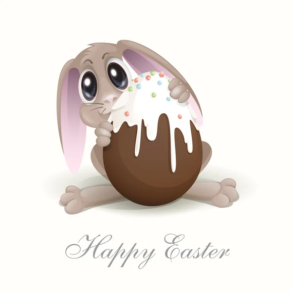 复活节兔子和巧克力蛋. — 图库矢量图片