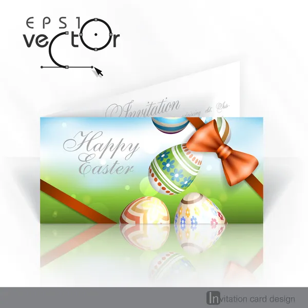 Easter Background With Eggs In Grass. — Stock Vector