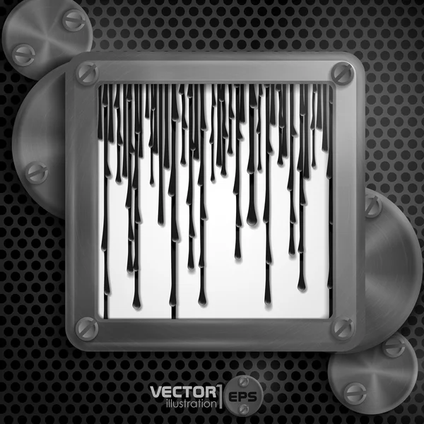 Marco metálico con tornillos — Vector de stock