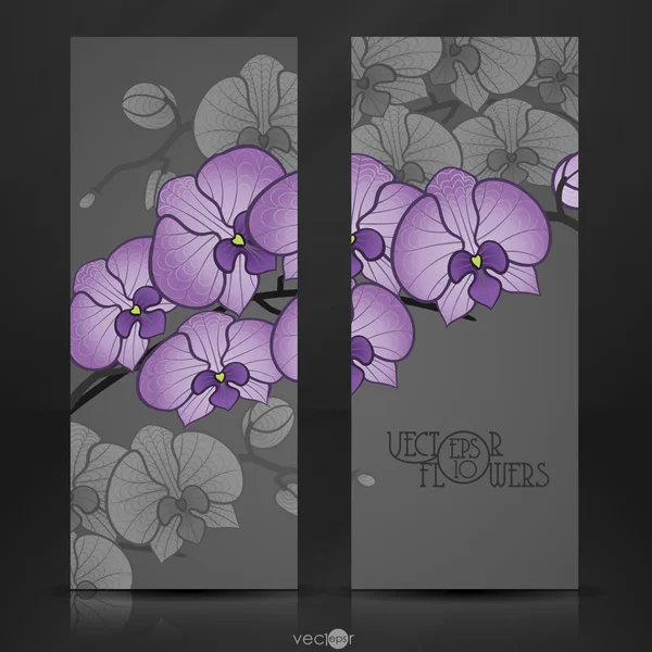 Hand tekening orchideebloem. — Stockvector