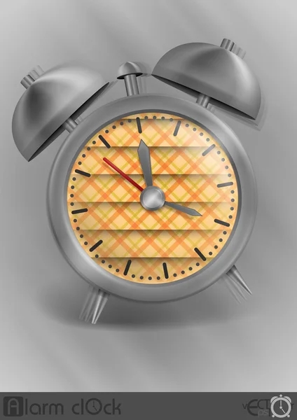 Metal Classic Style Alarm Clock. — Stock Vector