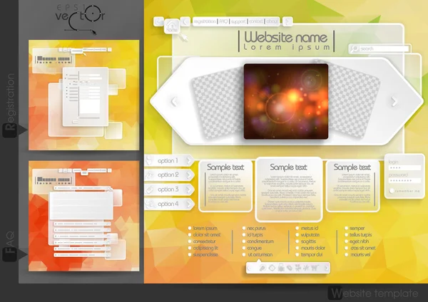 Plantilla de diseño del sitio web Menú Elementos — Archivo Imágenes Vectoriales