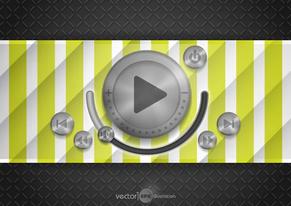 Icône App technologie abstraite avec bouton de musique — Image vectorielle