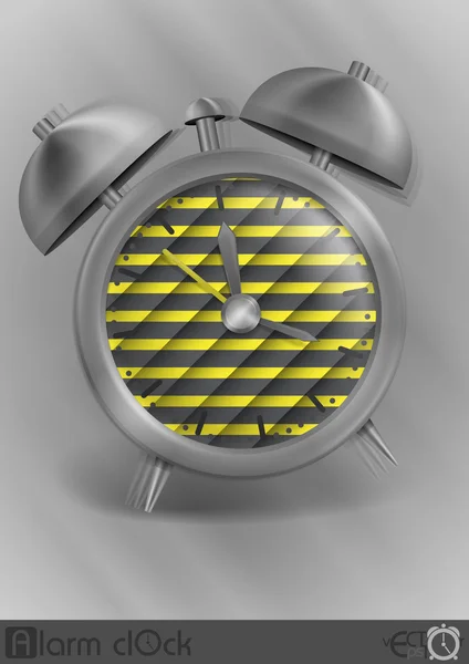 Reloj despertador de estilo clásico de metal . — Vector de stock