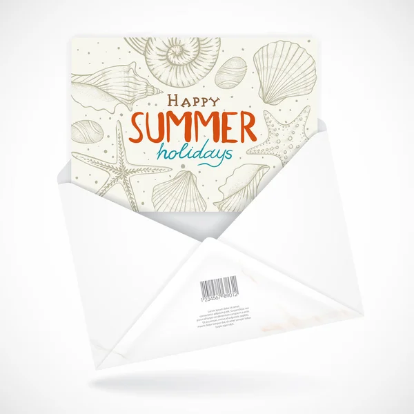 Почтовые конверты с поздравительной открыткой — стоковый вектор