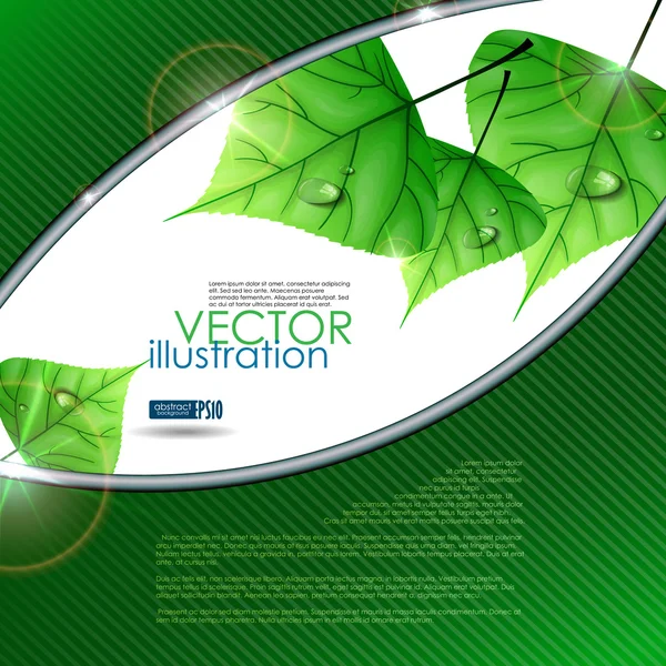 Eco fond vert avec des feuilles — Image vectorielle