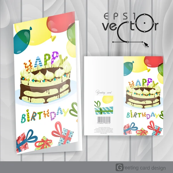 Greeting Card Design, Template — Stock Vector