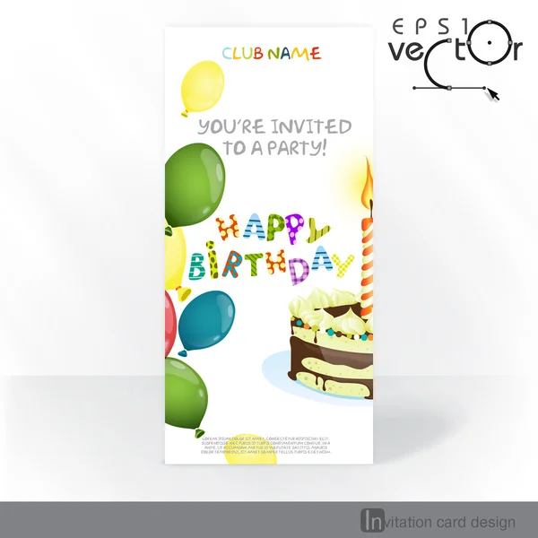 Party Invitation Card Design, Template — Stock Vector