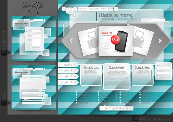 Plantilla de diseño del sitio web Menú Elementos — Archivo Imágenes Vectoriales