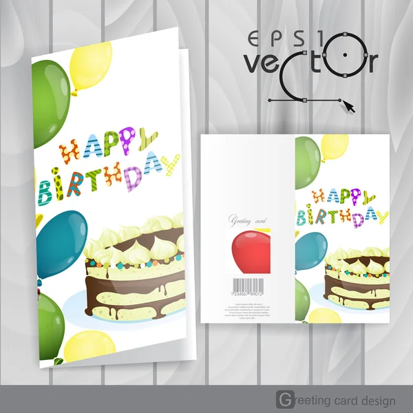 Greeting Card Design, Template — Stock Vector