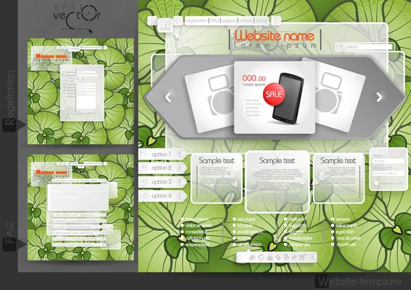 Modèle de conception de site Web Éléments de menu — Image vectorielle