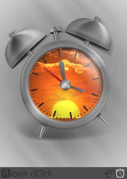金属の古典的なスタイルの目覚まし時計 — ストックベクタ