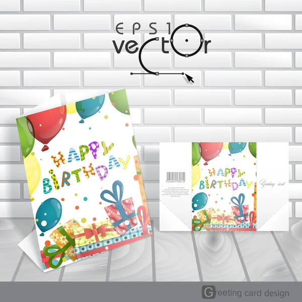 Diseño de tarjetas de felicitación, plantilla — Vector de stock