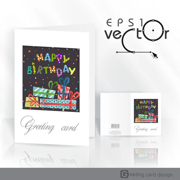 Pozdrav card design, šablona — Stockový vektor
