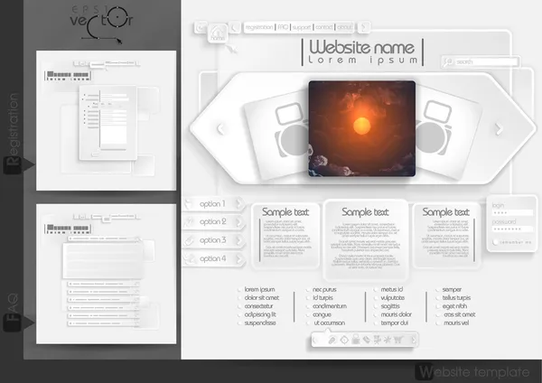 Strona internetowa projektu szablon elementów menu — Wektor stockowy