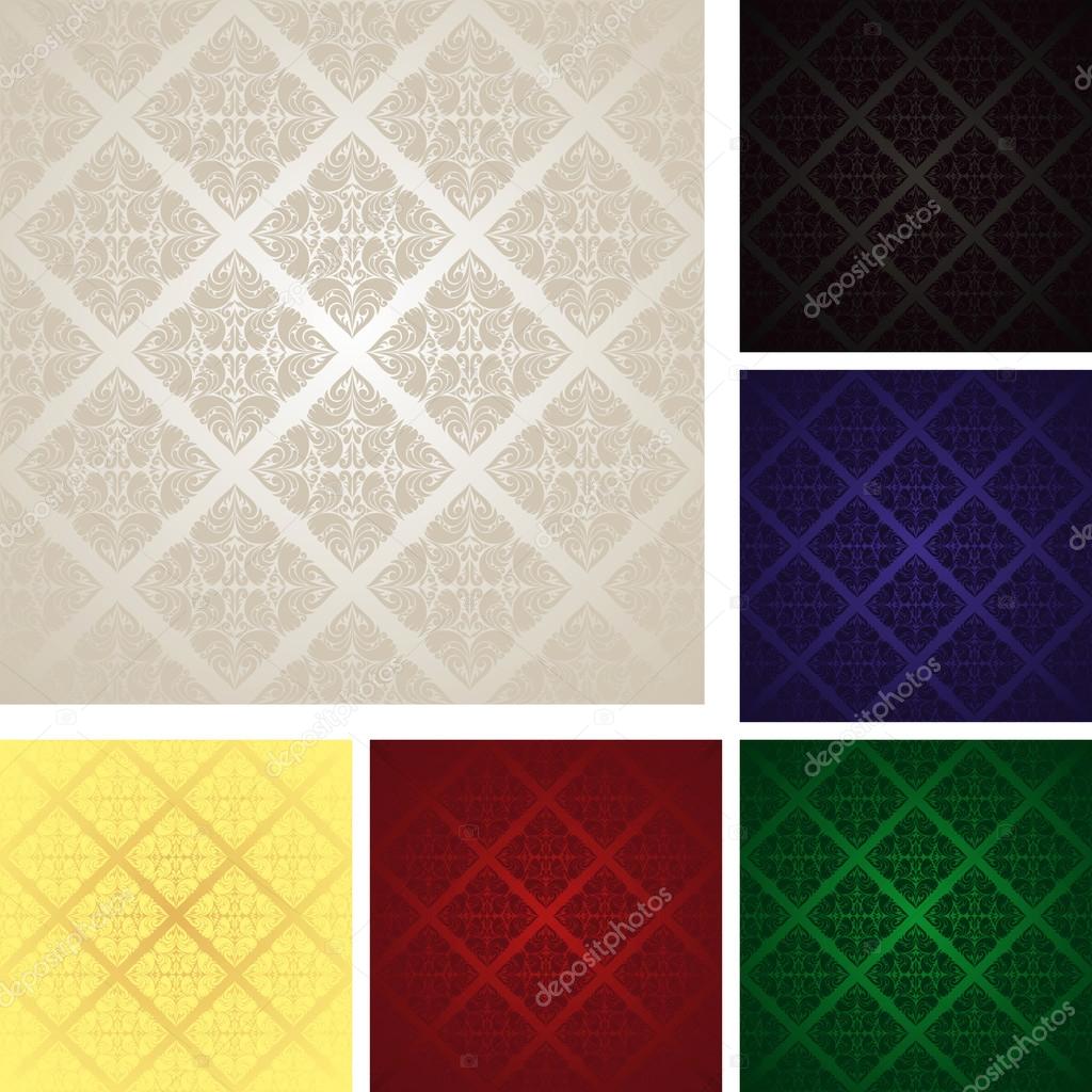 Seamless wallpapers - set of six colors Stock Vector Image by ...