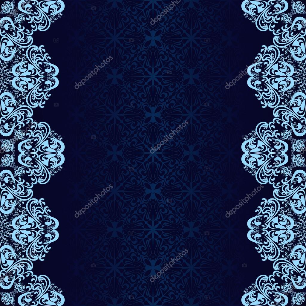 Luxury dark blue Background decorated a blue border. — Stock Vector