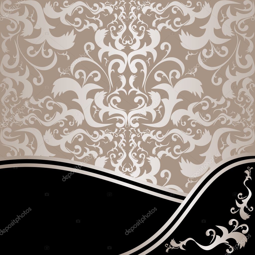Luxury ornamental Background silver and black — Stock Vector