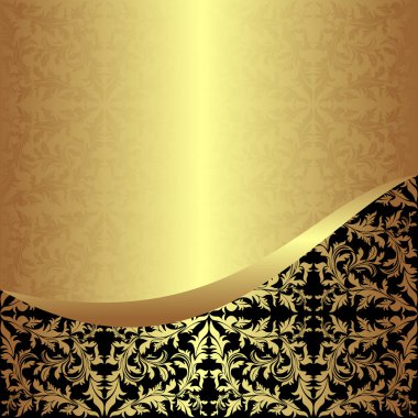 Luxurious golden ornamental Background with black Border.
