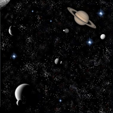 Stars and planets clipart