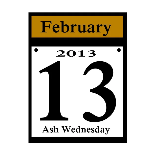 2013 ash wednesday date icon — Stock Photo, Image