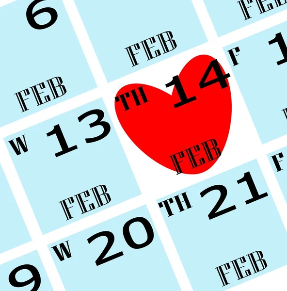 Het pictogram van de kalender van 2013 valentine — Stockfoto