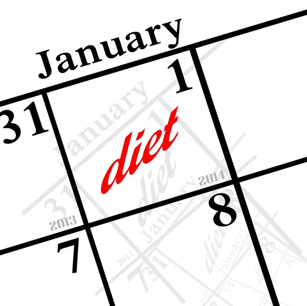 2014 nouvelles années résolution à l'alimentation — Photo