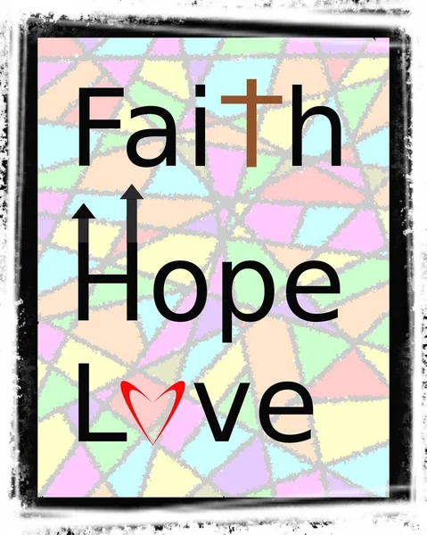 Faith Hope Love Foundation Bedrock Christian Faith — Stock Photo, Image