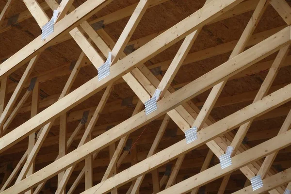 Woodworking Shown Pattern Roof Beams Stock Photo