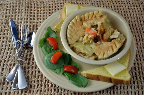 Jantar de torta de frango — Fotografia de Stock