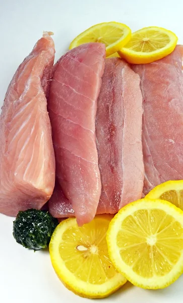 Fresh Raw Tuna Steaks Stock Photo