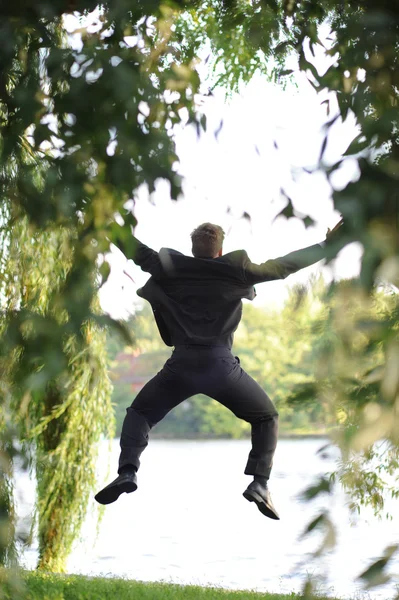 Salto engraçado — Fotografia de Stock