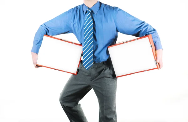 Businessman and boxes — Stock Photo, Image