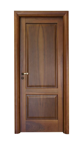 Dark brown wooden door Stock Image