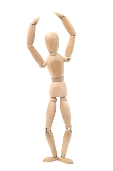 Wooden dummy in a ballet pose — Stock Photo, Image