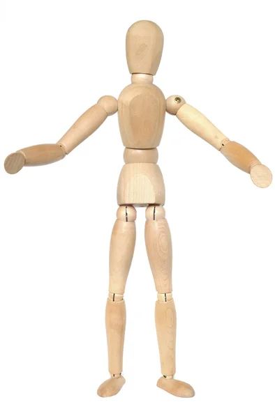 Wooden dummy with open arms. — Stock Photo, Image