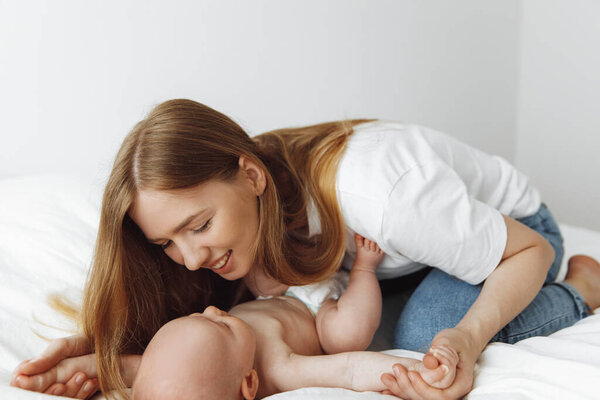 Portrait Joy Love Loving Family Caring Loving Mother Playing Cute Royalty Free Stock Images
